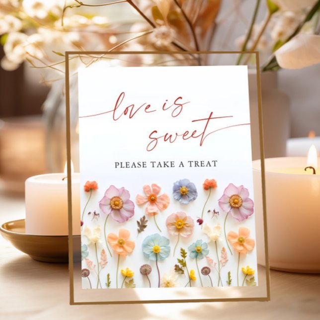 Pastel Rosa Bohemian Wildblommor Datum Nattidéer Poster (Skapare uppladdad)