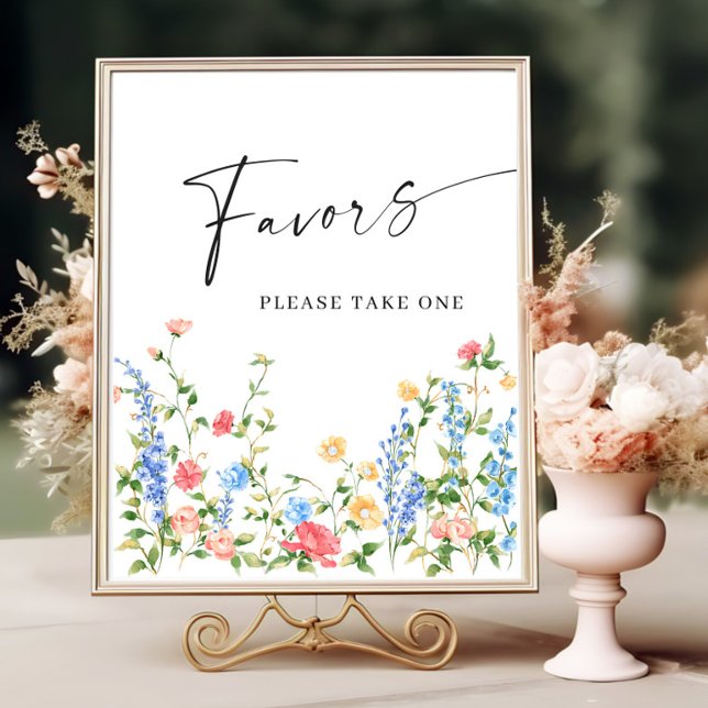 Pastel Rosa  Bohemian Wildblommor Favors Poster (Skapare uppladdad)
