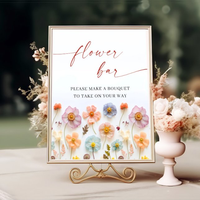 Pastel Rosa Bohemian Wildblommor Flower Pub Poster (Skapare uppladdad)