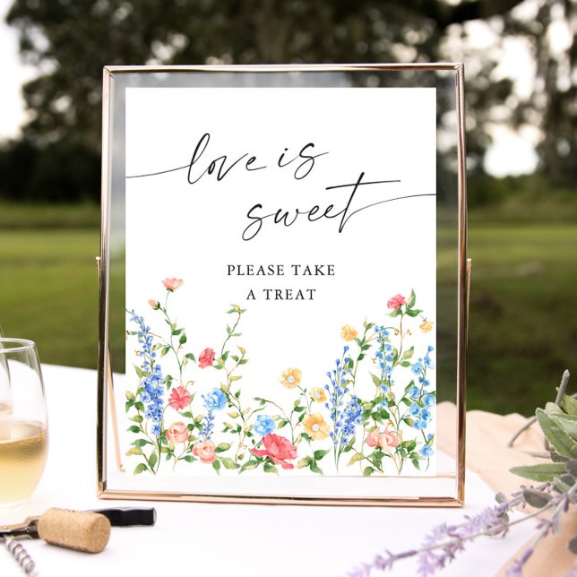 Pastel Rosa Bohemian Wildblommor Kärlek är Sweet Poster (Skapare uppladdad)