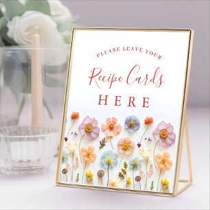 Pastel Rosa Bohemian Wildblommor Recept Cards Poster