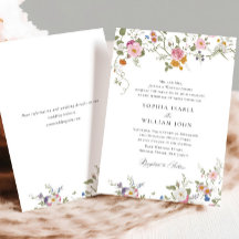 Pastel Rosa Boho Blommigt Wildblommor Bröllop