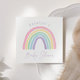 Pastel Rosa Boho Rainbow Baby Shower Pappersservett