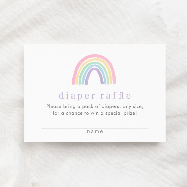 Pastel Rosa Boho Rainbow Diaper Raffle Biljett Tilläggskort (Skapare uppladdad)