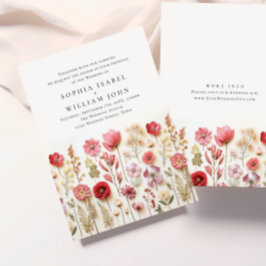 Pastel Rosa Boho Vild Flowers bröllopsinbjudan Inbjudningar