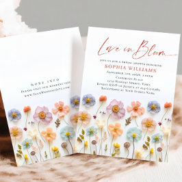 Pastel Rosa Boho Vild Flowers Möhippa Inbjudningar