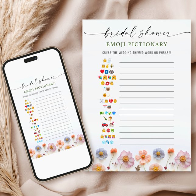 Pastel Rosa Boho Wildblommor Möhippa Game Card Inbjudningar (Skapare uppladdad)