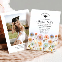 Pastel Rosa Boho Wildblommor Studentfest