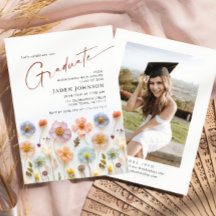 Pastel Rosa Boho Wildbloms Studentfest Photo