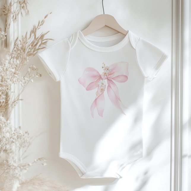 Pastel  rosa Bow-blommigt T Shirt (Skapare uppladdad)