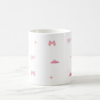 Pastel Rosa Bows & Clouds Aesthetic Mugg