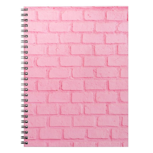 Pastel rosa brick bakgrundsvägg struktur. rosa anteckningsbok (Framsidan)