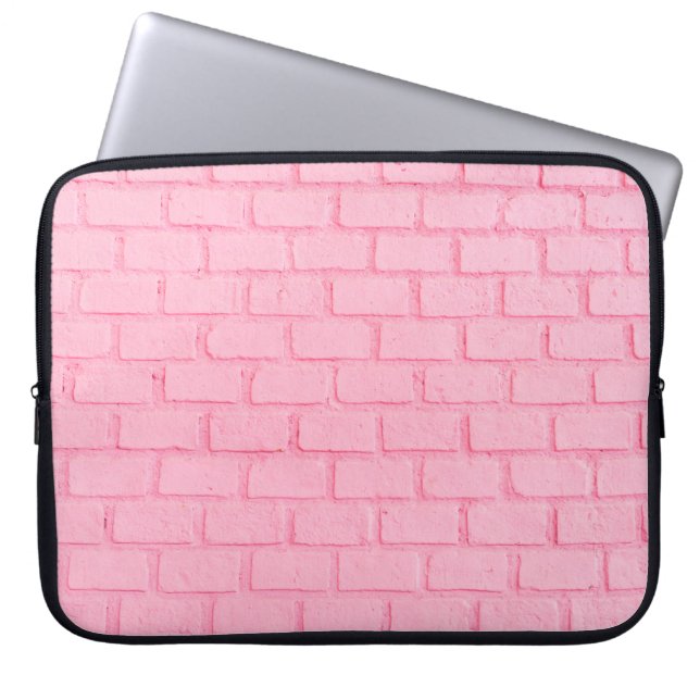 Pastel rosa brick bakgrundsvägg struktur. rosa är laptop fodral (Framsidan)