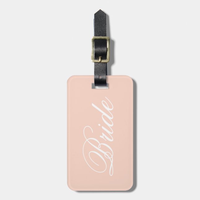 Pastel Rosa Bride Travel Luggage Tag Bagagebricka (Vertikal Framsida)