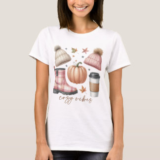 PASTEL ROSA & BROWN FALL MYSIGT VIBES T SHIRT