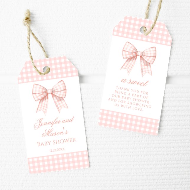 Pastel rosa buggdusch tack vare att du föredrar ta presentetikett (Skapare uppladdad)