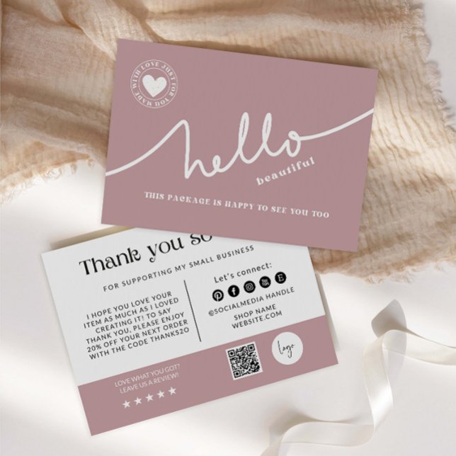 Pastel Rosa Business Tack Kort (Skapare uppladdad)