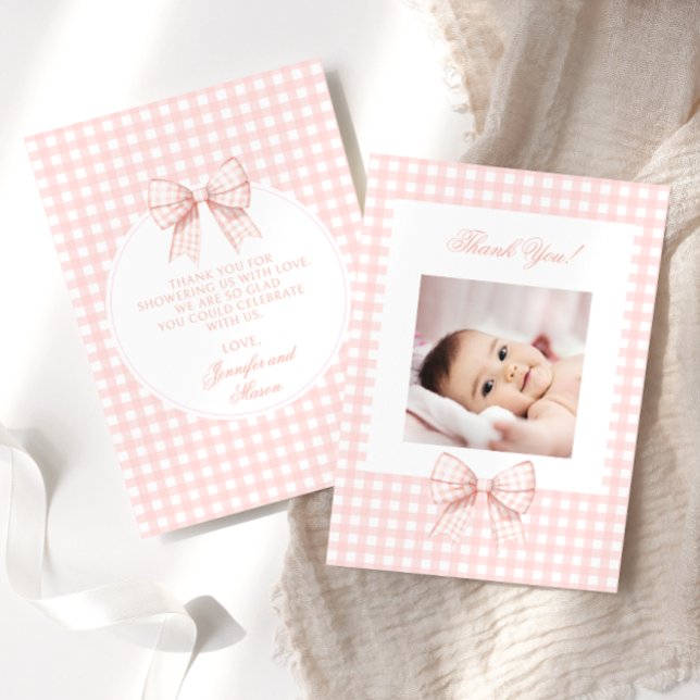 Pastel rosa-buskduschfotot för babybabydusch - tac tack kort (Skapare uppladdad)
