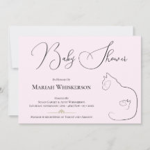 Pastel Rosa Cat Lover Baby Shower