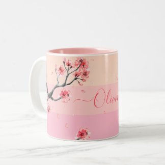 Pastel rosa cherry blommar Mugg