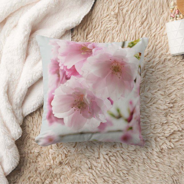 Pastel Rosa Cherry Blommars Trhow Pillow Kudde (Filt)