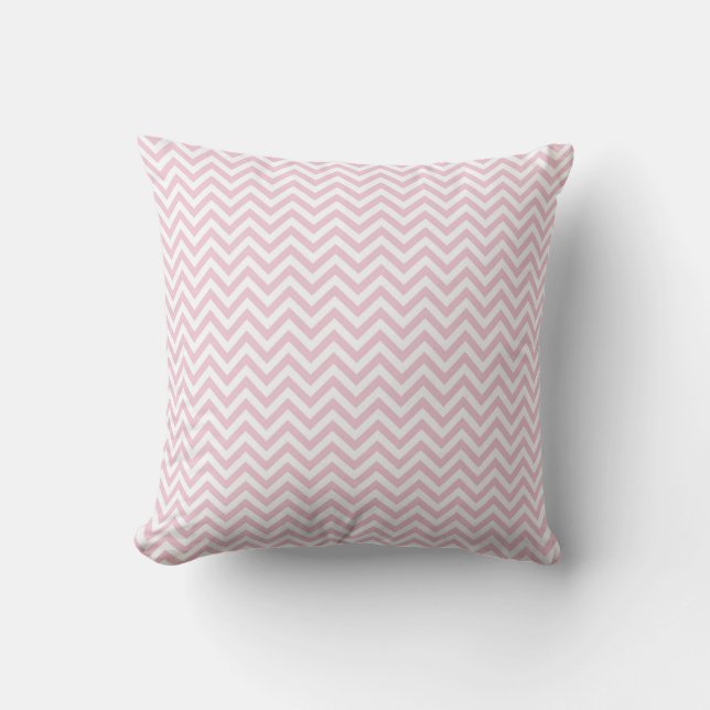Pastel Rosa Chevron Mönster Kudde (Framsida)