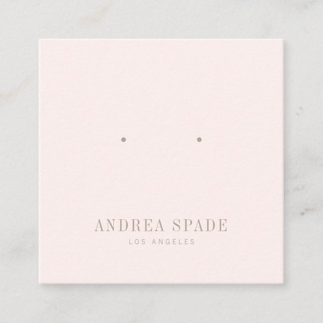Pastel Rosa Classic Jewelry Visning Square Card Fyrkantigt Visitkort (Framsida)