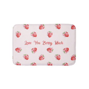 Pastel Rosa Coquette Strawberry Personlig Badrumsmatta