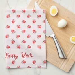 Pastel Rosa Coquette Strawberry Personlig Kökshandduk