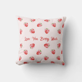 Pastel Rosa Coquette Strawberry Personlig Kudde
