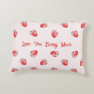 Pastel Rosa Coquette Strawberry Personlig Prydnadskudde