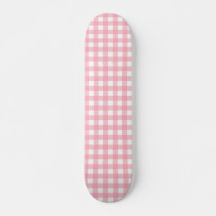 Pastel Rosa Cottagecore Gingham Checks Mini Skateboard Bräda 18,5 Cm