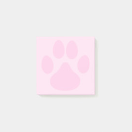 Pastel Rosa Cute Animal Pawprint 3x3 Post-it Block