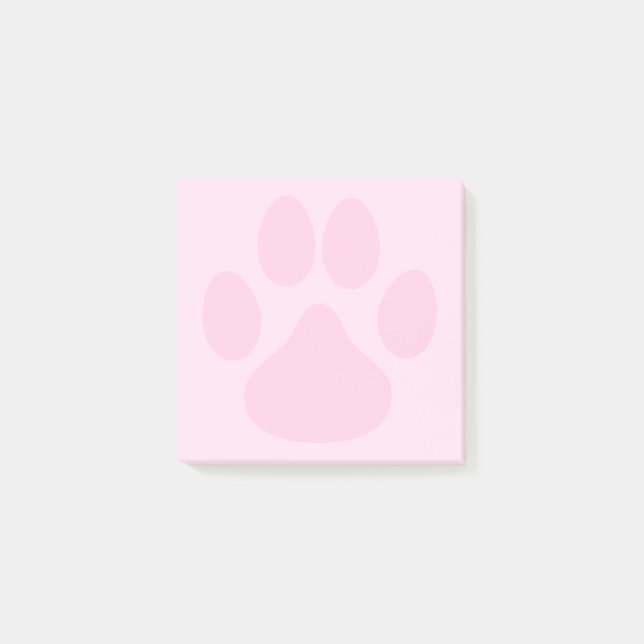 Pastel Rosa Cute Animal Pawprint 3x3 Post-it Block (Framsida)