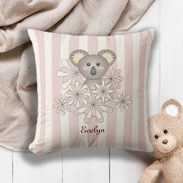 Pastel Rosa Cute Baby Koala Bear Children's Room Kudde