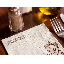 Pastel Rosa Cute Cake Baby Dragon Pappersservett