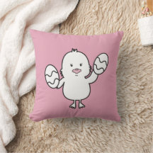 Pastel Rosa Cute Påsk Chick & Eggs Illustration