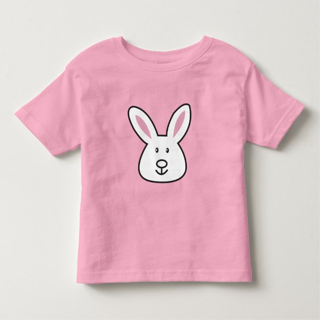 Pastel Rosa Cute Påskhare Illustration T Shirt (Framsida)