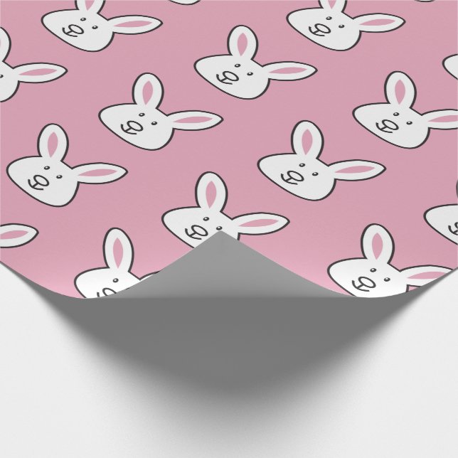 Pastel Rosa Cute Påskhare Mönster Presentpapper (Hörn)