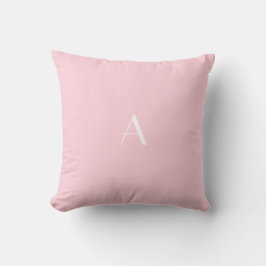 Pastel Rosa Dekorativ kudde w White Monogram