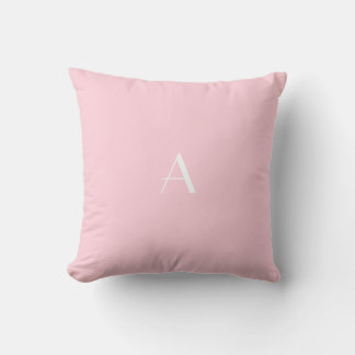 Pastel Rosa Dekorativ kudde w White Monogram