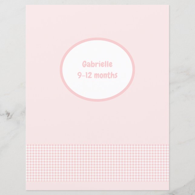Pastel Rosa Divider Page - Baby fotoalbum Infoga (Framsida)