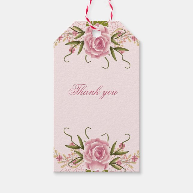 Pastel Rosa Dubbla Joint Twin Birthday Presentetikett (Framsidan)