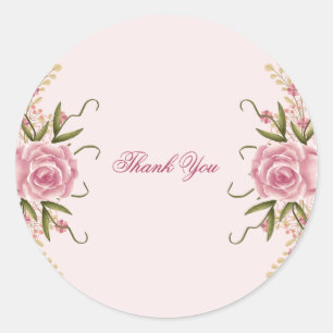 Pastel Rosa Dubbla Joint Twin Birthday Tack Runt Klistermärke