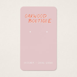 Pastel Rosa Earrings Juelry Visning Card Visitkort
