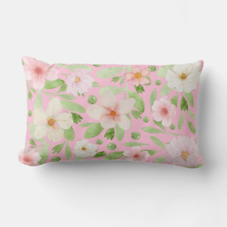 Pastel Rosa Elegant Blommönster Dekorativ kudde