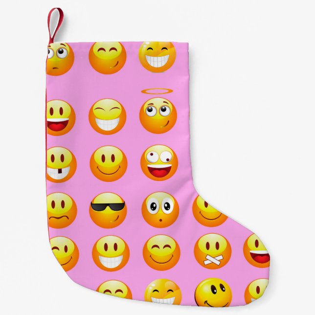 Pastel rosa emoji julafton christmas-lager liten julstrumpa (Framsidan)
