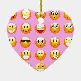 pastel rosa emoji julgransprydnad keramik