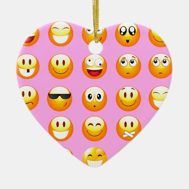 pastel rosa emoji julgransprydnad keramik (Framsidan)