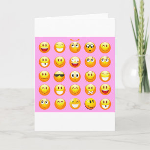 pastel rosa emoji kort